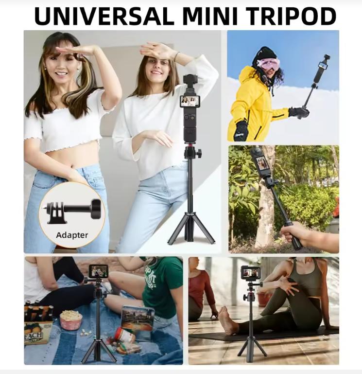 Accessories Set for DJI OSMO Pocket 4, Screen Protector & Lens Protective Case & Storage Bag & ND Filter & Selfie Stick Tripod