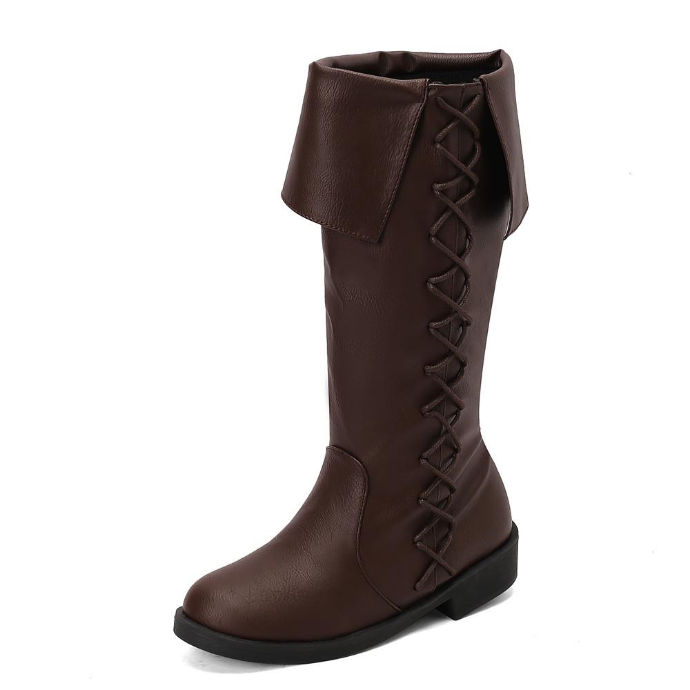 Fashion Women's Medieval Shoes Knee High Boots Platform Boots Retro Cowboy Boots Black Brown Cosplay Boots Gothic Punk Shoes Size 35-48