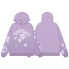 Mens Spider Web Graphic Hoodie High Street Loose Fit Long Sleeve Pullover Teens