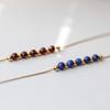 316L Stainless Steel Natural Zircon Garnet Lapis Lazuli Bead Necklace Women's Clavicle Chain Simple Cold Style Small