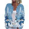 Women's Fashion Printed Long Sleeve Knitted Cardigan Button Down Jacket