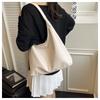 New Trendy Casual Soft PU Women's Handbags Solid Color Large Capacity Female Shoulder Bag Retro Tote Bag for Commute Shopping