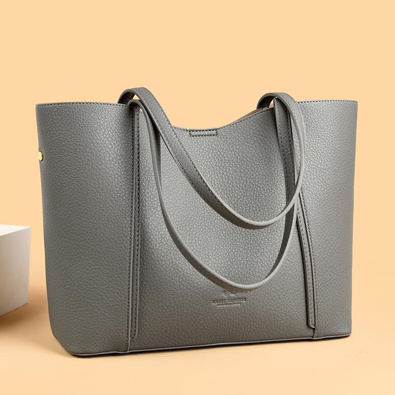 2026 Luxury Women Solid Color Shoulder Bag Retro Luxury Women's Large Capacity Shopping Bags Bucket Sac Female Crossbody Bolsas