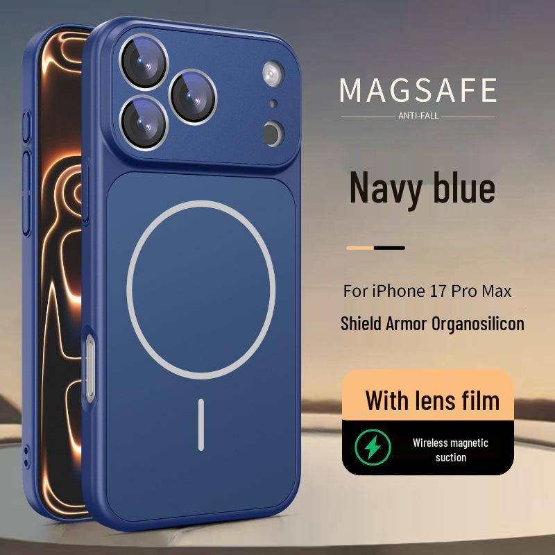 

iPhone 17 Pro Max Shield Armor Organic Silicone Case with Magnetic Suction, Large Window, and Frosted Hard Protection iPhone 17 AIR