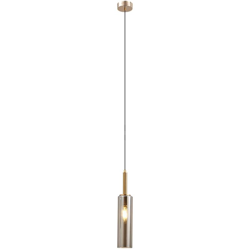 Bedroom Bedside Pendant Light, Modern Minimalist Cylindrical Minimalist Electroplated Long Line Pendant Light