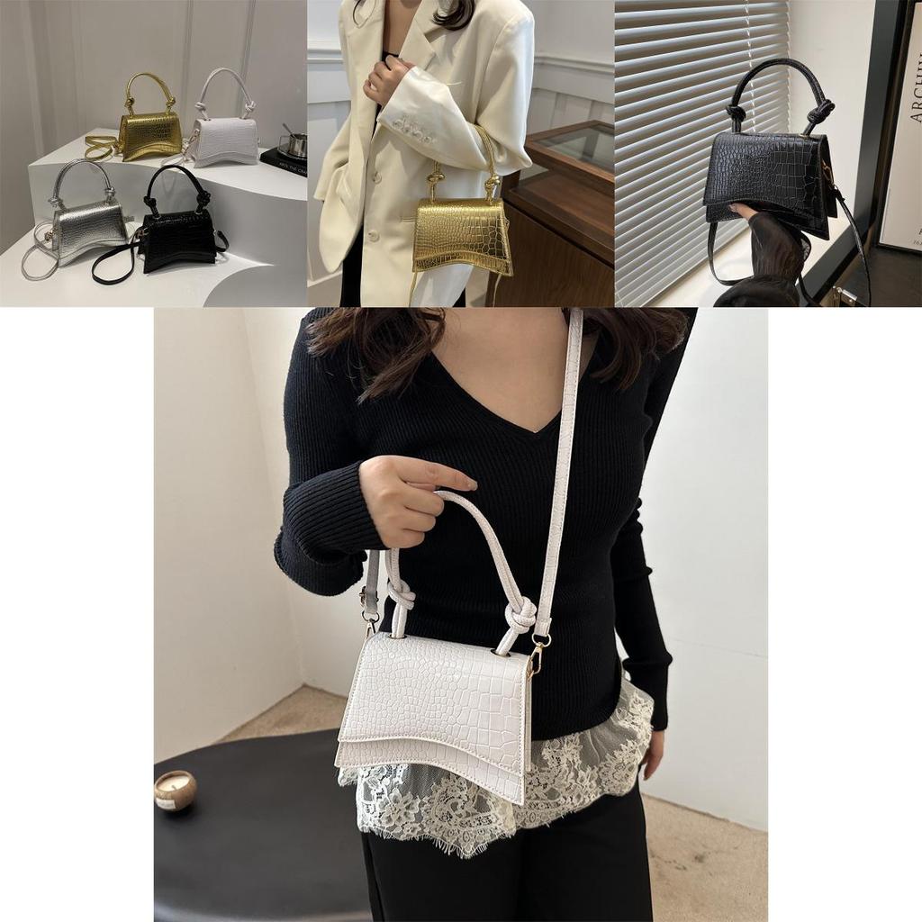Stylish Korean Version Mini Square Bag For Women With Chic Crocodile Texture Design