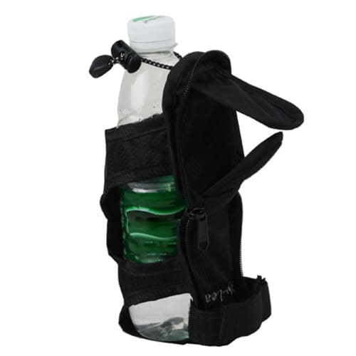 Littleliving PET Bottle Holder Cover, Attaches To Climbing Backpack Belt, Fits Cage Pockets, Holds Water Bottles, and Fits Folding Umbrellas (Black)