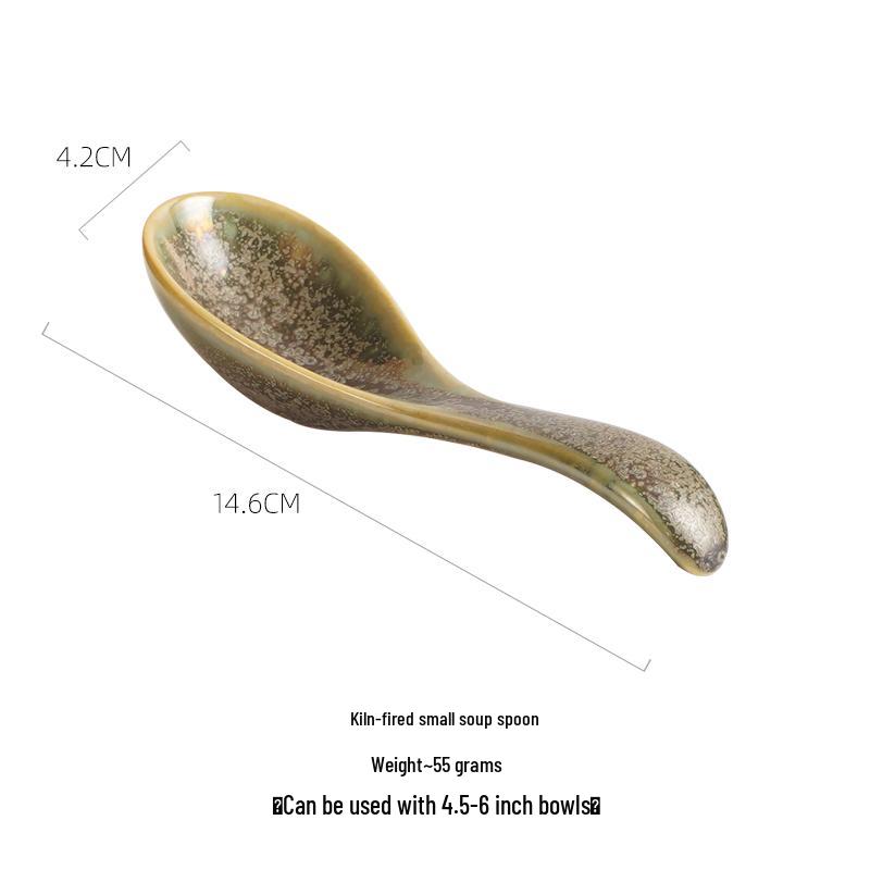 Cucchiaio in Ceramica Giapponese Cotto in Forno - Ideale per Zuppa, Dessert e Altro