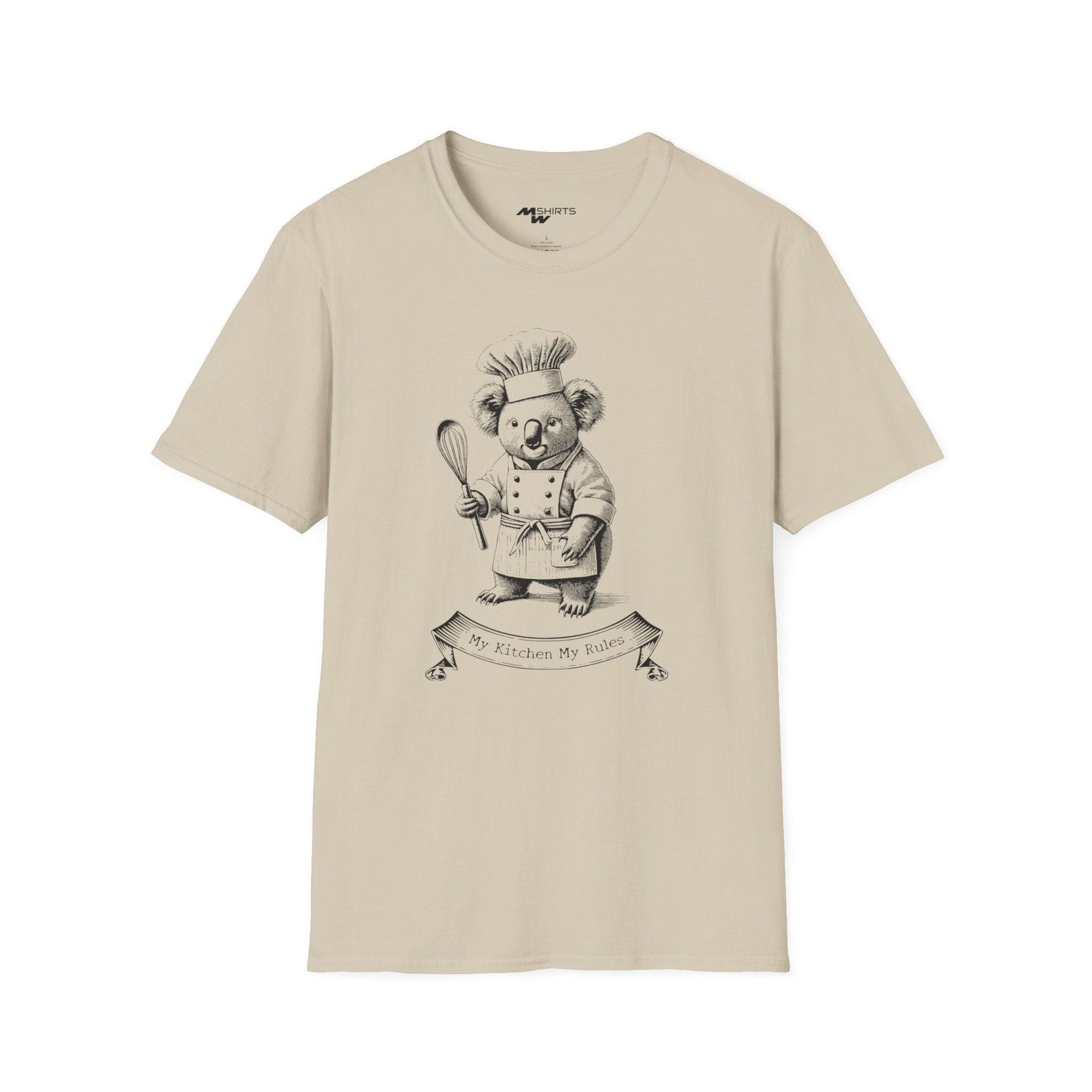 Chef Koala T-Shirt: Copper Engraving Style, My Kitchen My Rules 2XL
