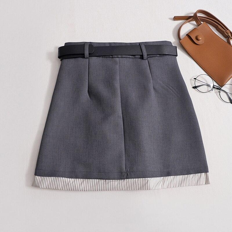ITOOLIN Women Grey Suit High Waist Skirt Summer Casual Bodycon A