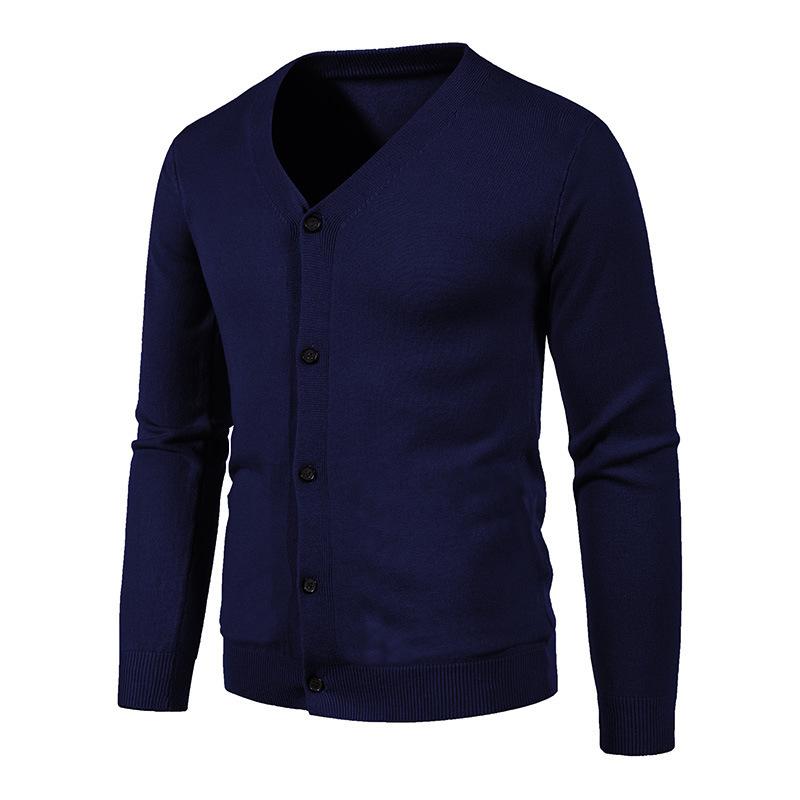 Sweater Cardigan Knitted Sweater Spot Autumn Men's V-Neck Slim-Fit Button Bottom Shirt
