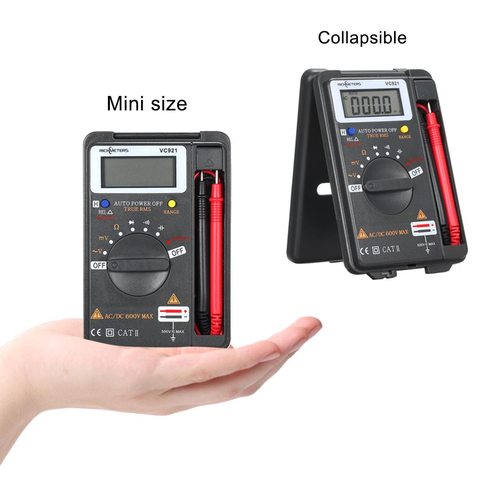 RICHMETERS Handheld Mini  Digital Multimeter Multifunction 4000 Counts Multi Meter AC DC Transistor Voltage Tester