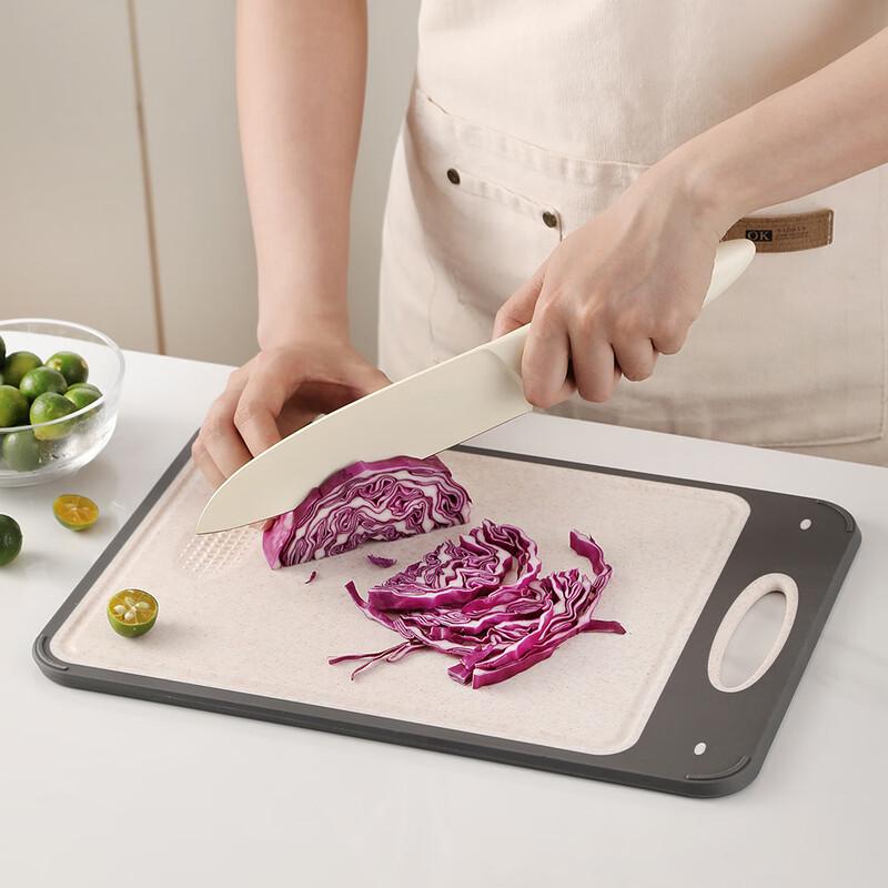 Zhishi 304 Stainless Steel & Wheat Straw Dual-Sided Cutting Board