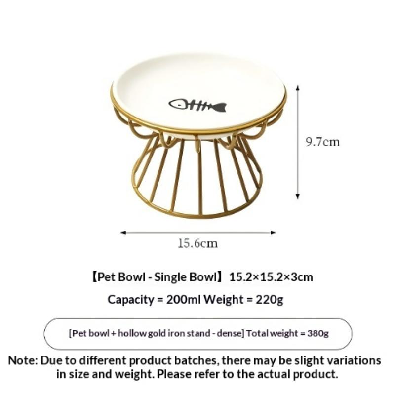 Nordic Style High Foot Pet Bowl Cartoon Neck Protection Anti Overturning Cat Dog Bowl Food Bowl