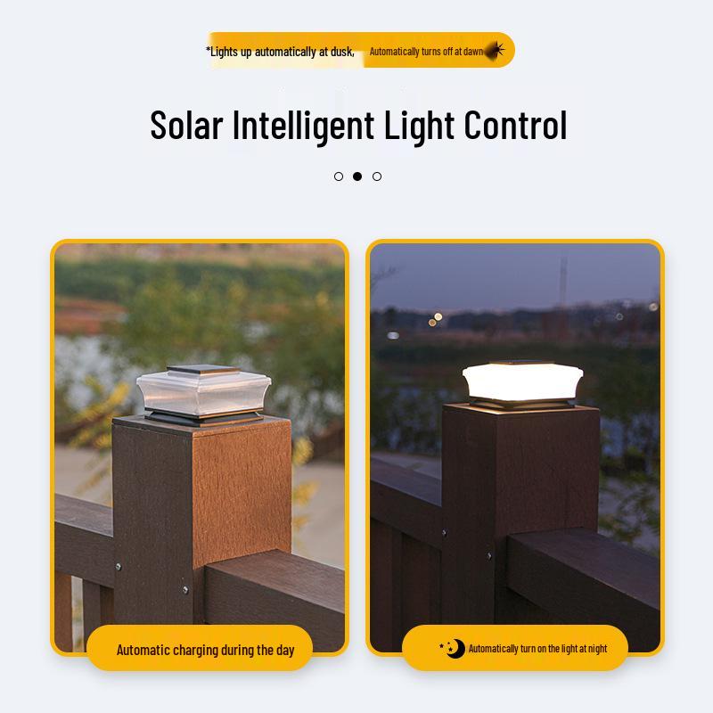 Waterproof LED Solar Fence & Courtyard Post Light