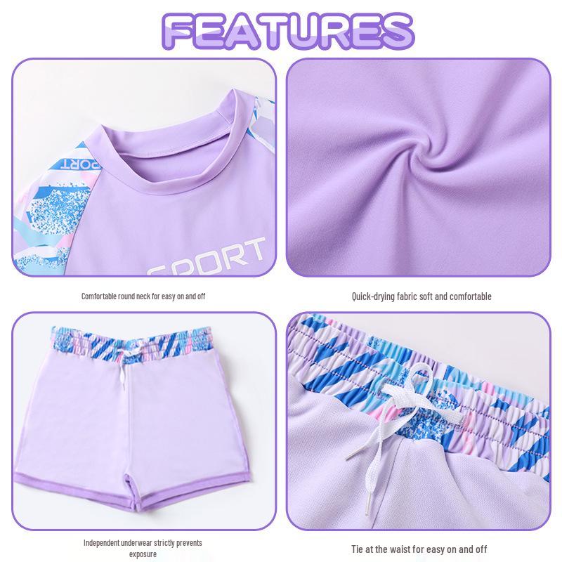 „Übergröße Schnelltrocknender Mädchen-Badeanzug-Set“