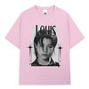 Korean Kpop Hip Hop Group Lngshot LOUIS Tshirt Unisexs Women Clothing Fashion Oversized Cotton Casual Short Sleeve Tops Fan Gifts