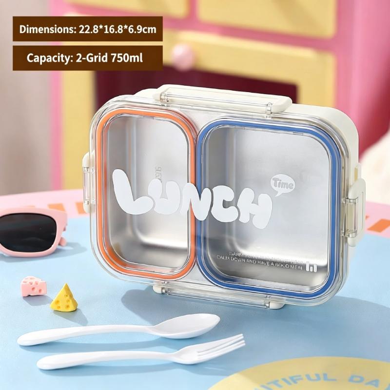 304 Stainless Steel Leakproof Lunch Box 3 Compartment Food Grade Bento Box for School Office Outdoor Travel Food Storage