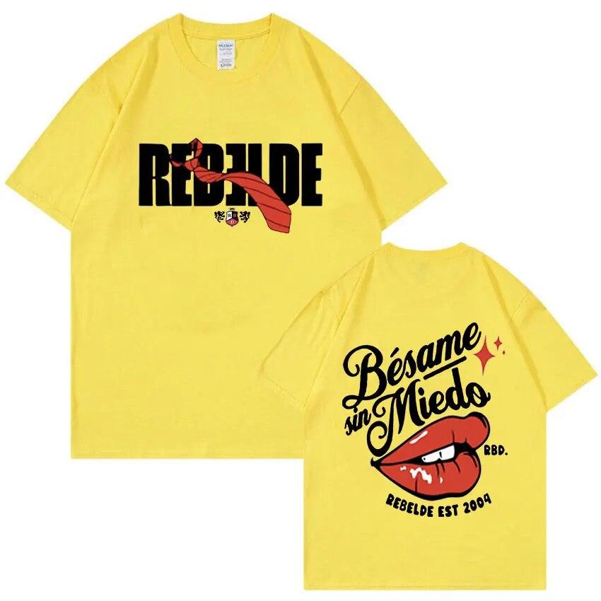 Rebelde RBD 2023 New Black T Shirts Funny Mexico Tv Series Graphic T-shirt Unisex WoUnisex 100% Cotton Oversized Tee Shirt Streetwear
