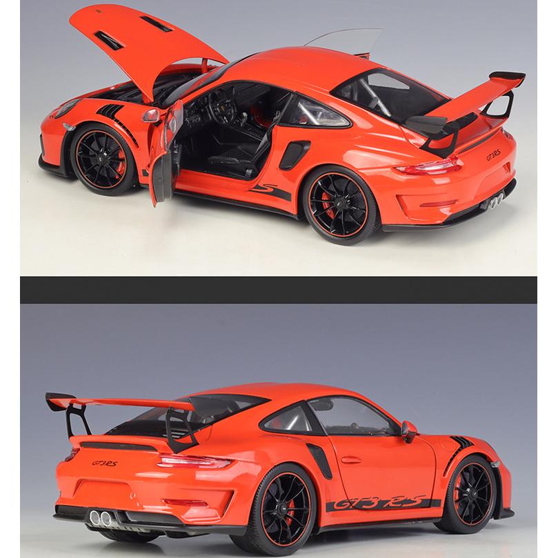 Model auta z lehké slitiny v měřítku 1/18 Welly Porsche 911 GT3 RS litý kovový model autíčka na hraní Model auta s vysokou simulací kolekce Dětské dárky