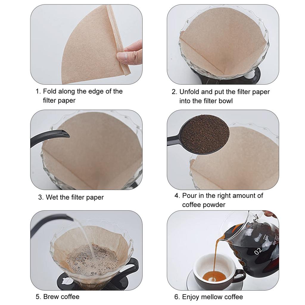 100 Sheets of Heat-Resistant Filter Paper for Coffee Makers, Beer Machines, Commercial Use, and Home Use. Made of Unbleached Wood Pulp. Great Gift