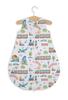 Cotton Rounded Sleeping Bag for Children S 0-6 Months Summer TOG 1.0 - Turquoise Train