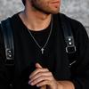 Stainless Steel Simple Cross Pendant Necklace, Multiple Sizes for Men and Women (Model 2103)