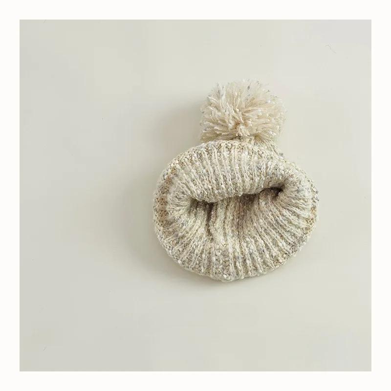 1 Stück pelzige warme Kinder-Mütze für Jungen und Mädchen, schicke koreanische Mode, Häkelmütze für Kleinkinder, Herbst-Winter, dicke Plüsch-Strickmütze