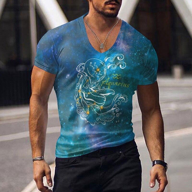 Oversized Animal T-shirt Unisex Black Tees Lion Print Shirts Pattern V-neck Tops Fashion Casual Short Sleeve Summer Unisex's Clothing