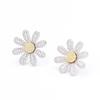 Korean star with the same stone-encrusted small daisy earrings for men and women with the same gold-plated silver needle flower stud earrings gift