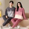 Winter Neu Flanell Verdickt Samt Rundhals Pullover Paar Pyjama Set, Tragen Warme Hauskleidung
