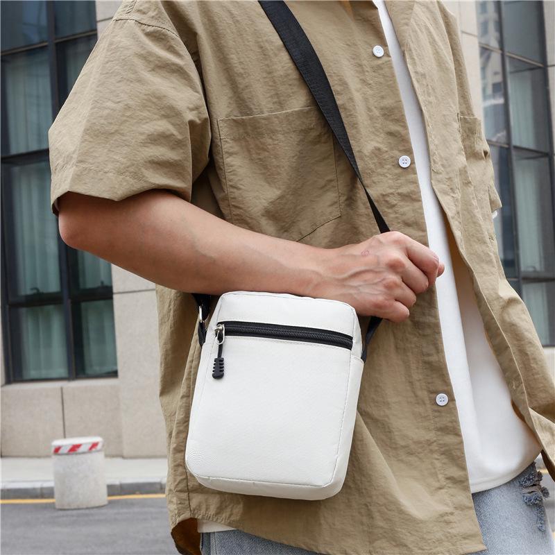 Men's Casual Solid Color Lightweight Crossbody Phone Bag - Mini Square Design