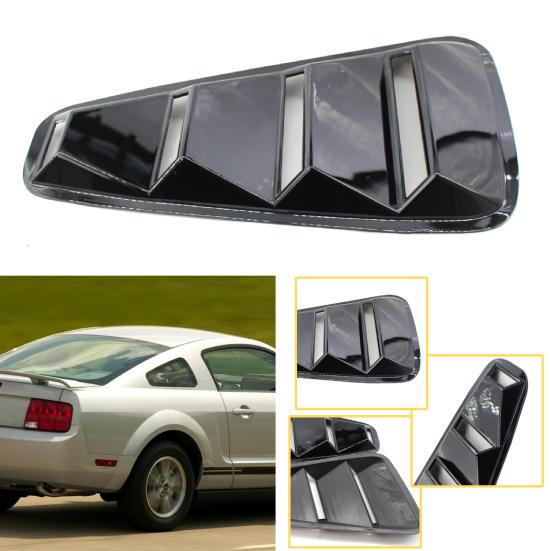 

2 шт., глянцевые черные боковые жалюзи для окон, прочные чехлы для окон из АБС-пластика для Ford