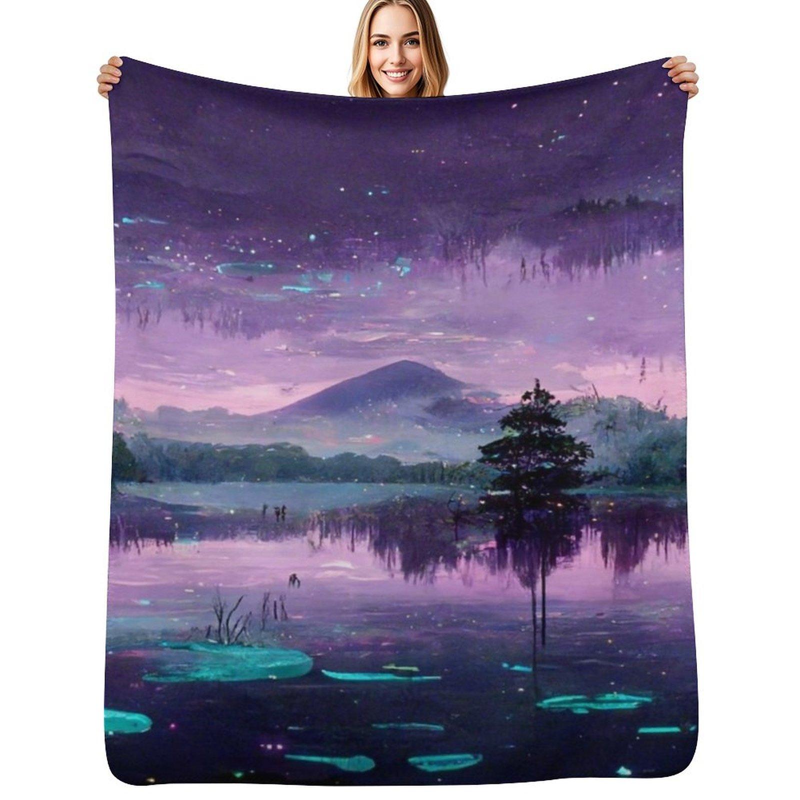 Fantasy Forest Throw Blanket Cozy Microfiber Throw Blanket for Home Bedroom 102x76cm(40x30in)