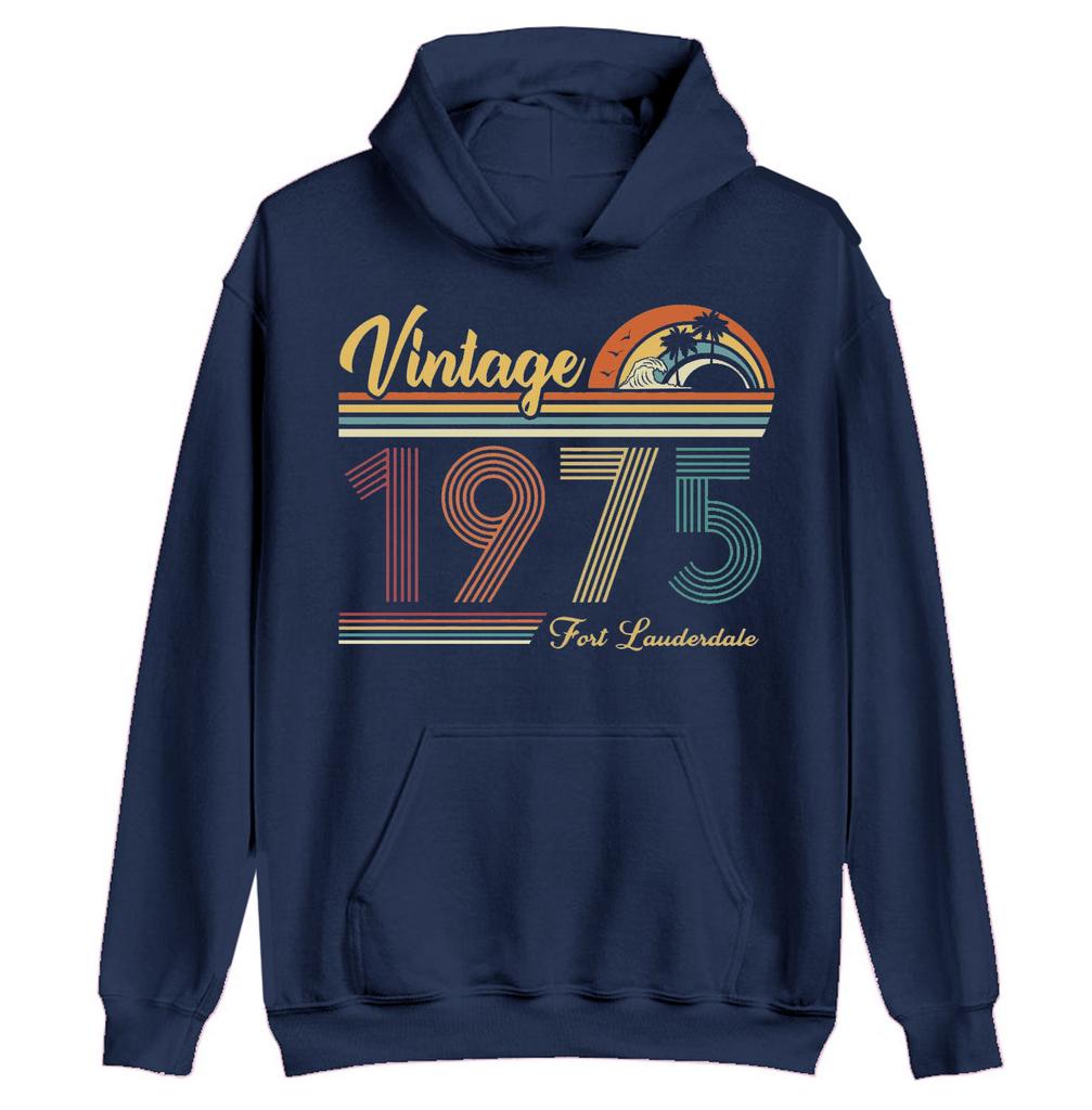 Vintage 1975 Sweatshirt Birthday Hoodies Custom Birthday Trip Outfit 50th Squad Hoodie Retro Pullover Group Stylish Hoody