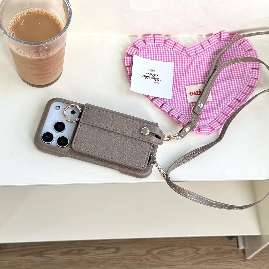 Wrist Strap Crossbody Ring Holder Magnetic Wallet Leather Case For iPhone 17 Pro Max 16 Plus 14 13 12 11 Long Lanyard Bag Cover