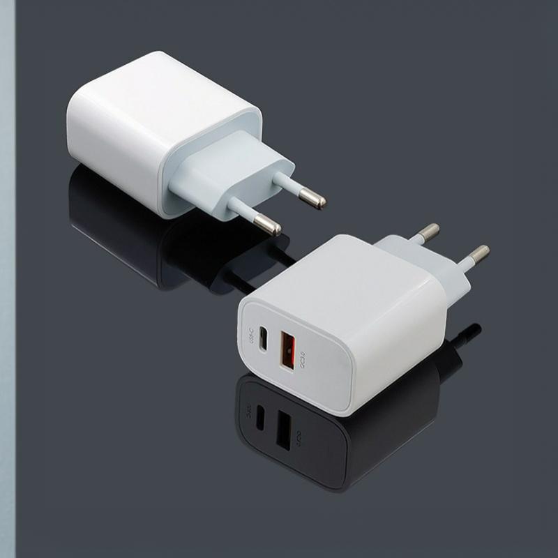 20W Fast Wall Charger Dual USB A+C Port PD QC 3.0 Fast Charging for   Home Travel Use