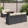 VidaXL Ensemble de salon de jardin 6 pièces avec coussins en poly rattan noir 3358511