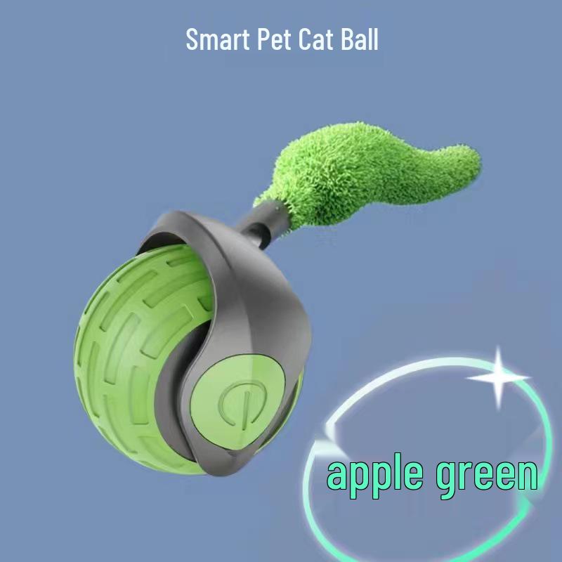 Smart Electric Rolling Cat Toy: Automatic Self-Entertainment Teaser Ball with Cat Teaser Stick