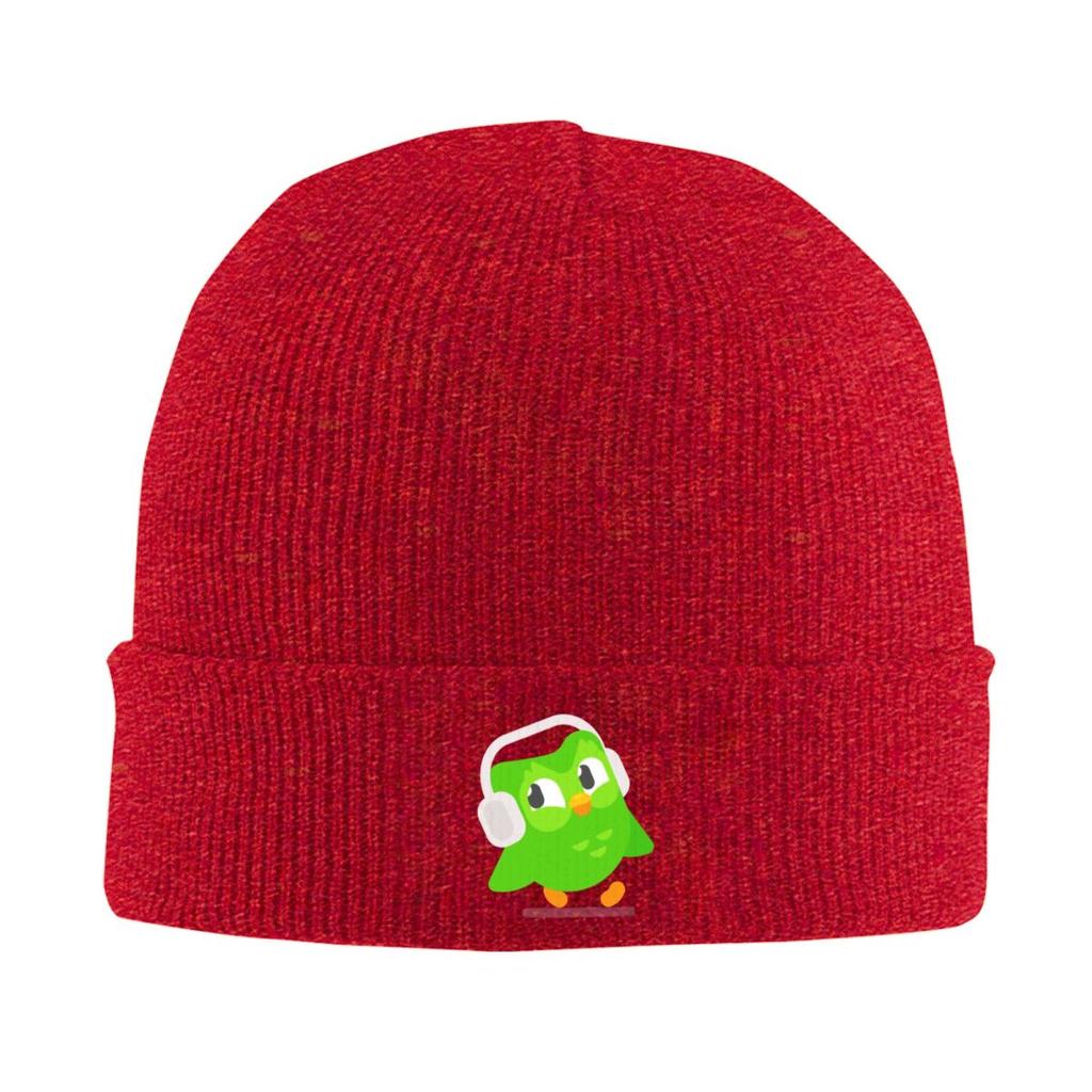 Duolingo Owl Duo Warm Knitted Cap Winter Knit Bonnet Hat Skullies Beanies Hip Hop Caps for Unisex