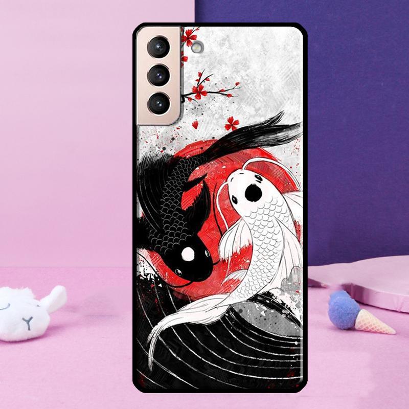 Koi Fish Yin Yang Art Phone Case For Samsung Galaxy S24 Ultra S25 Ultra S9 S10 S20 S21 S22 Plus S23 S24 FE Cover