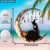 2D flat acrylic Mystery Witch on the Crescent Sun Catcher - acrylic window hanging, stained glass style, perfect for Halloween and fall home decor