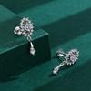2022 NEW Trend Round Flower Cutout Long Earring For Women Geometry Full Diamonds Genuine Sterling Silver Engagement Gift Jewelry