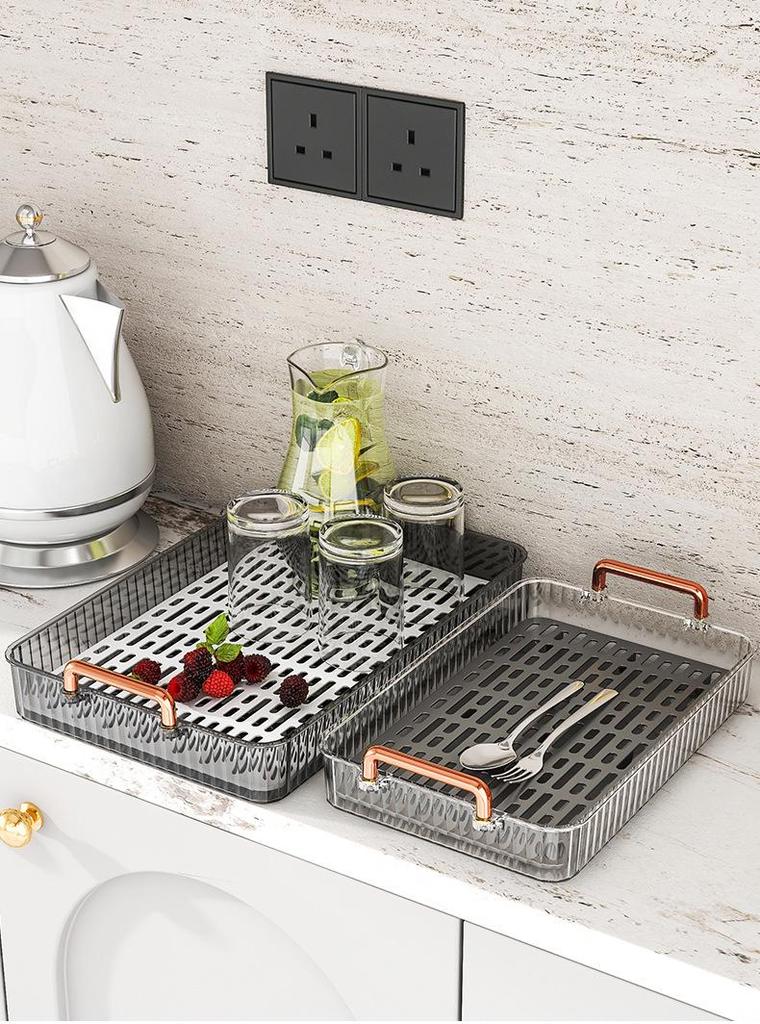 Modern Simple Fruit Plate and Draining Basket - Tray for Dried Fruit, Candy, and Food Storage