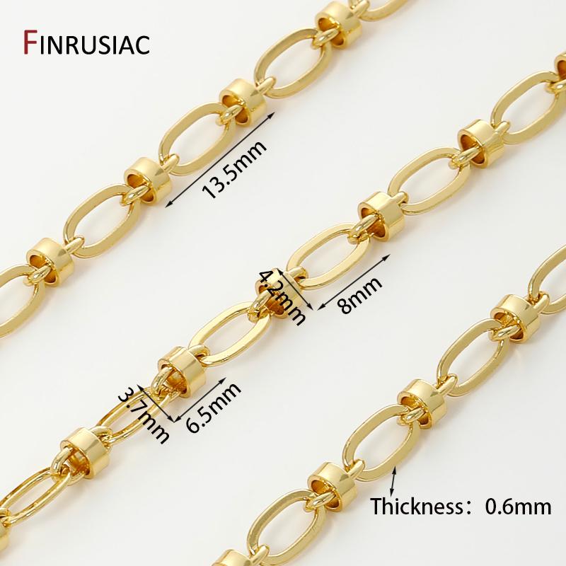 

18K Gold Plated Brass Oval Cuban Chains Big Knot Chains for DIY Necklace Bracelet Accessories Jewelry Making Findings 0.5 meter