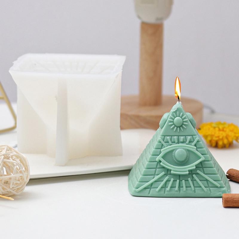 Pyramid silicone Mold DIY Pyramid Candle crafts Gypsum resin cement mold Handmade soap cake baking tools Family gifts