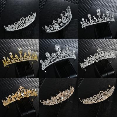 Baroque Full Diamond Alloy Crown Bridal Tiara Princess Birthday Headband Tiara