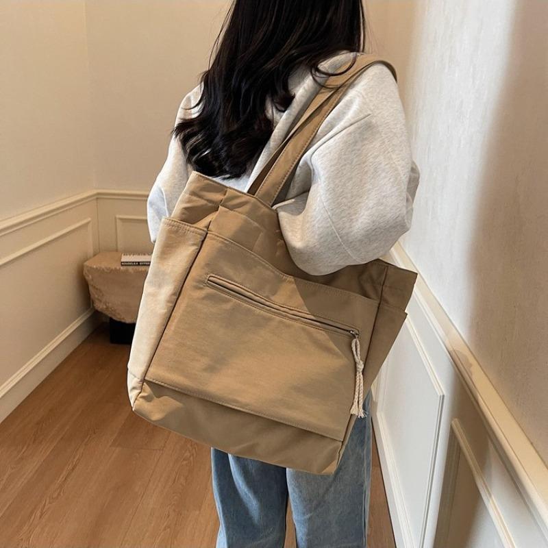 New Canvas Bag Women's Large-capacity Casual Versatile Simple Shoulder Bag Spring and Summer College Student Tote Bag