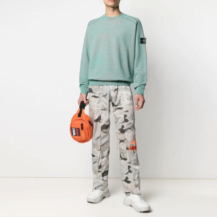 Stone Island FW21 Logo Appliqué Crew Neck Long Sleeve Sweatshirt Men sweatshirt Green 741562290-V1M44