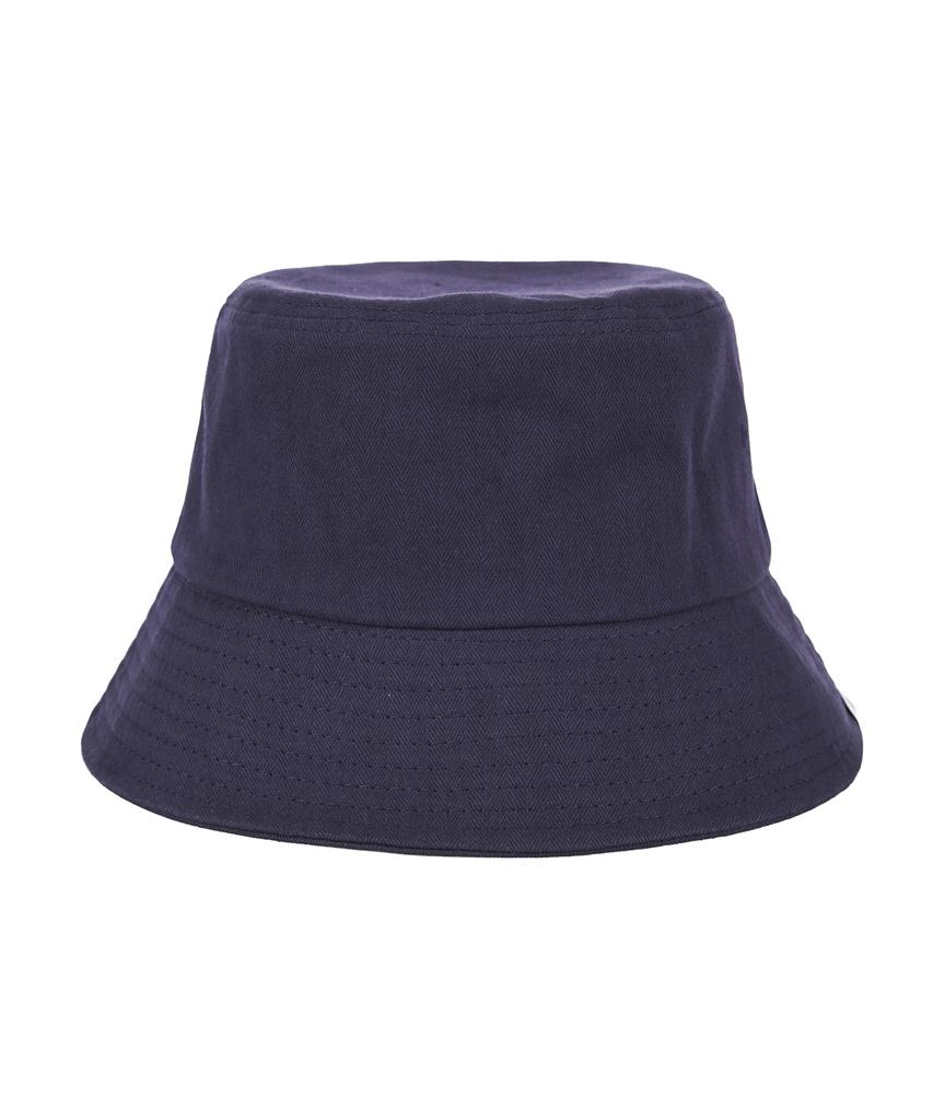 Bajal Herringbone Label Bucket Hat Navy